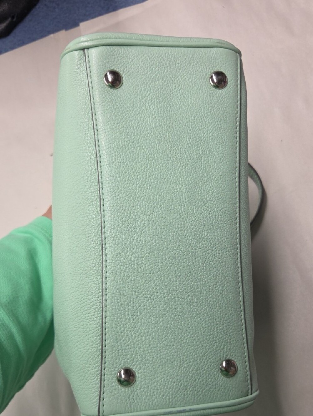 Coach Mint Green Mini Bennett Pebbled Leather Satchel with Strap - Picture 3 of 9